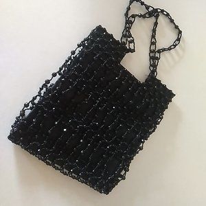 Women's Giorgio Beverly Hills Black Beaded Evening Mini Handbag